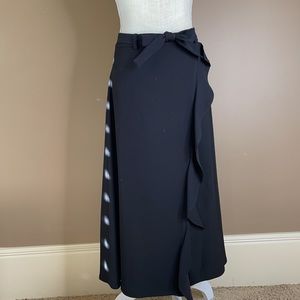 Calvin Klein Black Midi Skirt with Ruffle